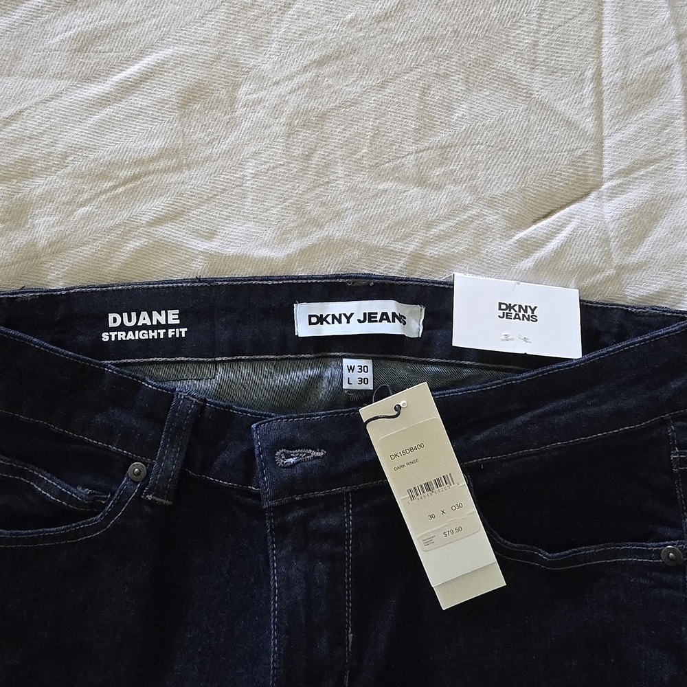 DKNY Straight Fit Stretch Denim Jeans - Picture 2 of 5